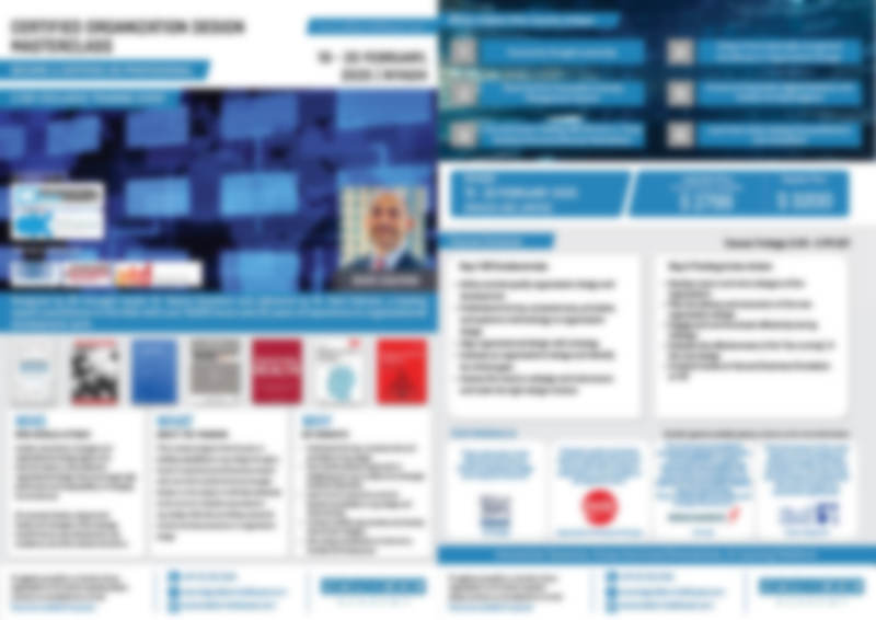 Certified Organization Design Masterclass 19-20 February, 2025 Riyadh Certified Organization Design Masterclass 19-20 February, 2025 Riyadh